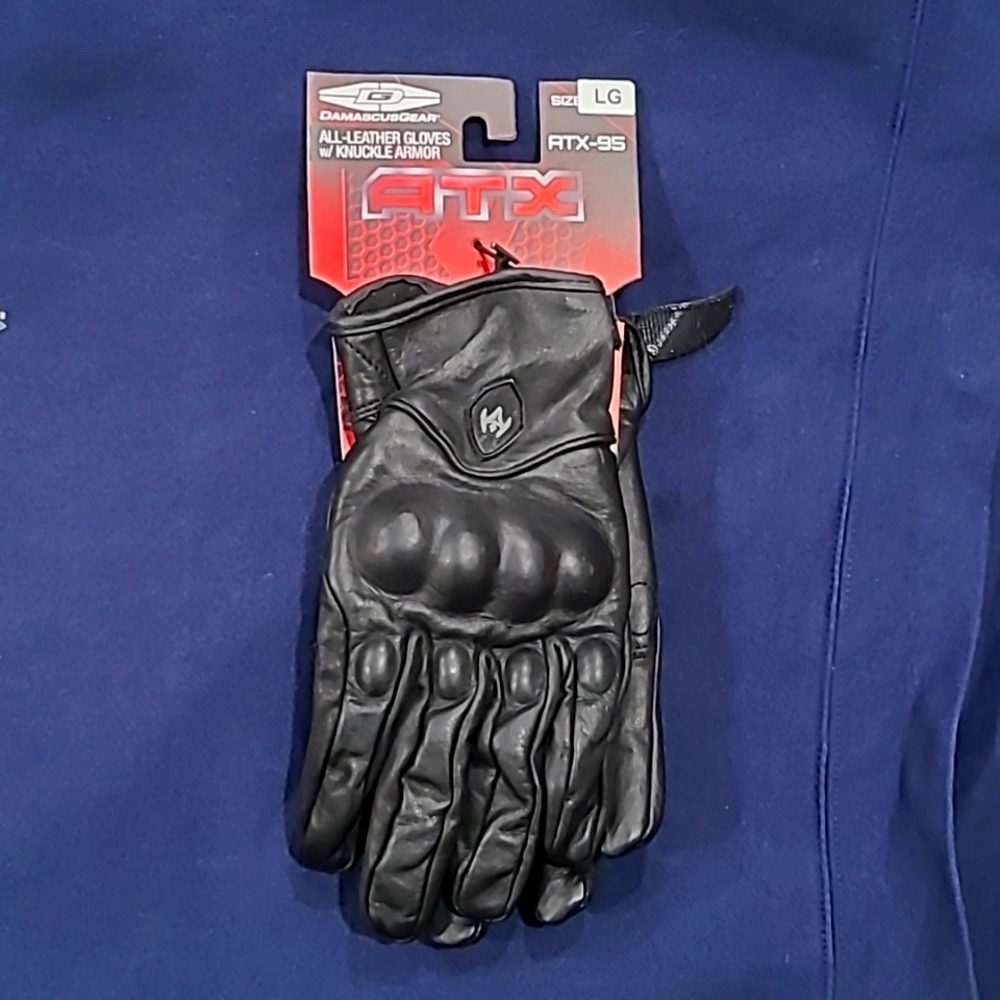 Damascus Gear All-Leather Gloves with Knuckle Armor